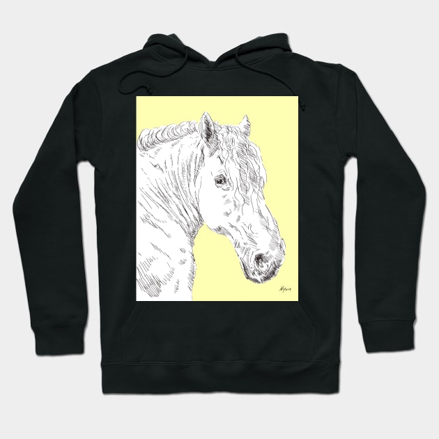 Horse light yellow Hoodie by NYWA-ART-PROJECT